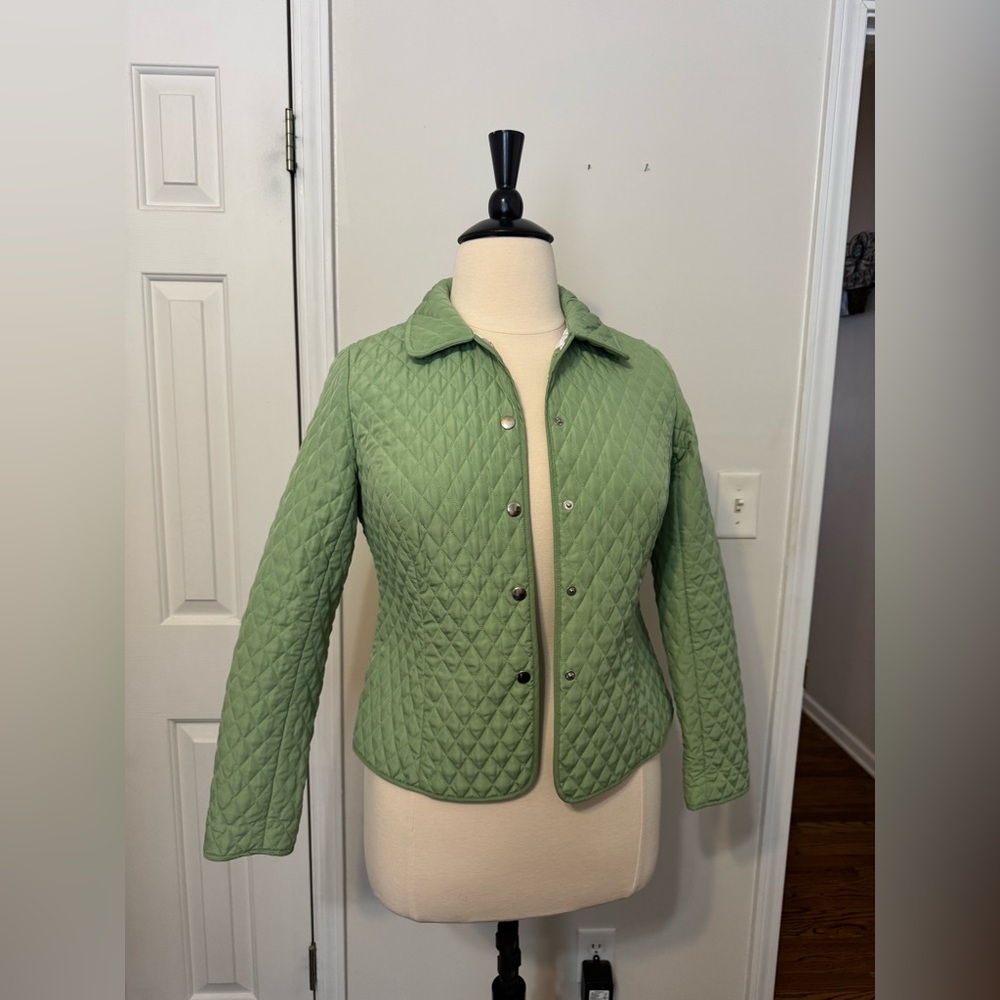 Briggs New York Light Green Quilted Puffer Jacket